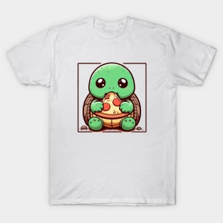 Pizza-Loving Baby Turtle T-Shirt